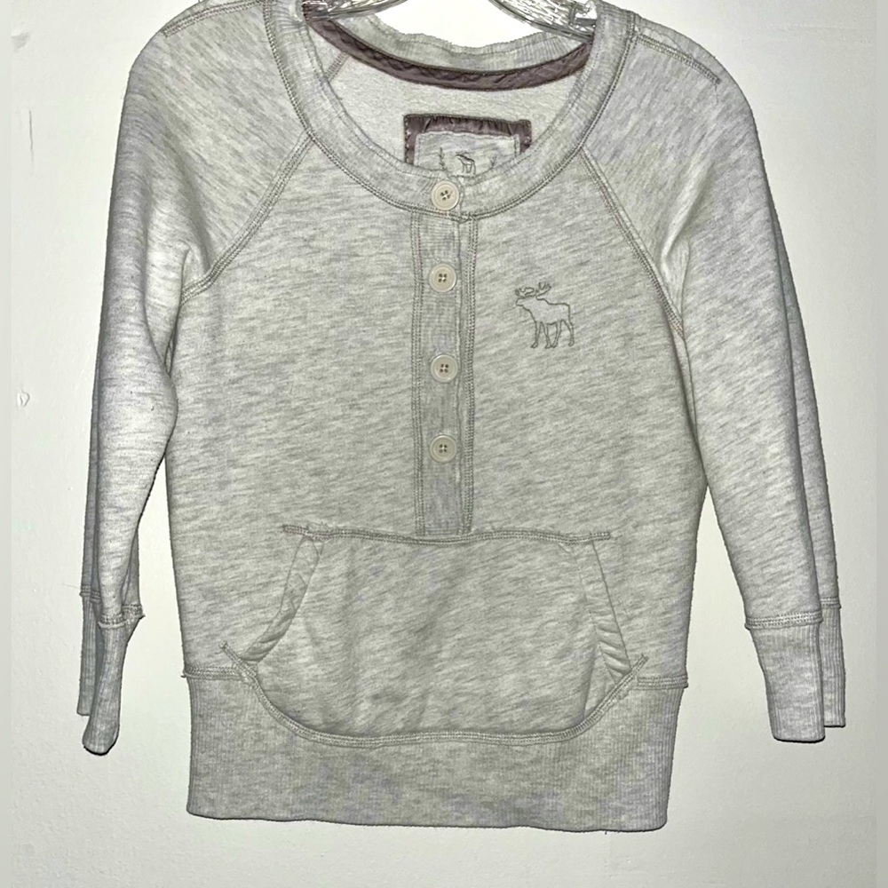 A&F Cream Button Pullover